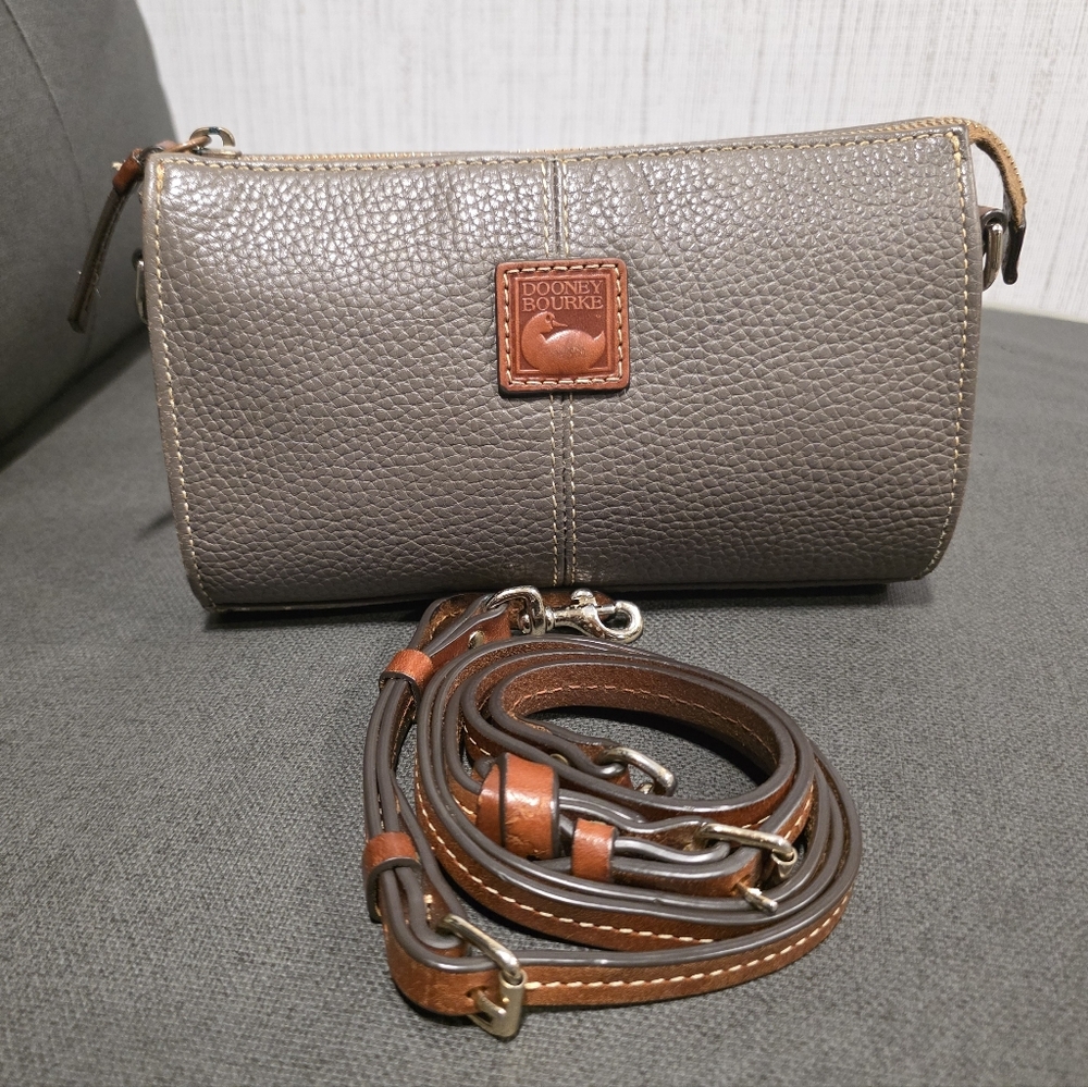 Dooney & Bourke Grey Leather Crossbody Bag
